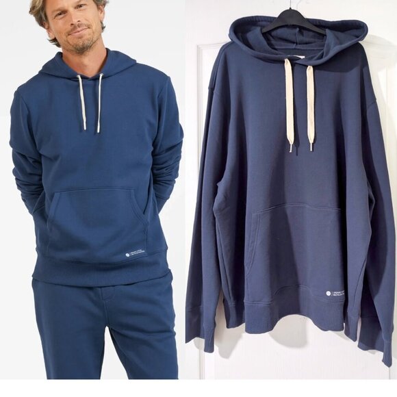 NWT Outerknown | Men's All-Day Hoodie In Atlantic Blue - Picture 1 of 7